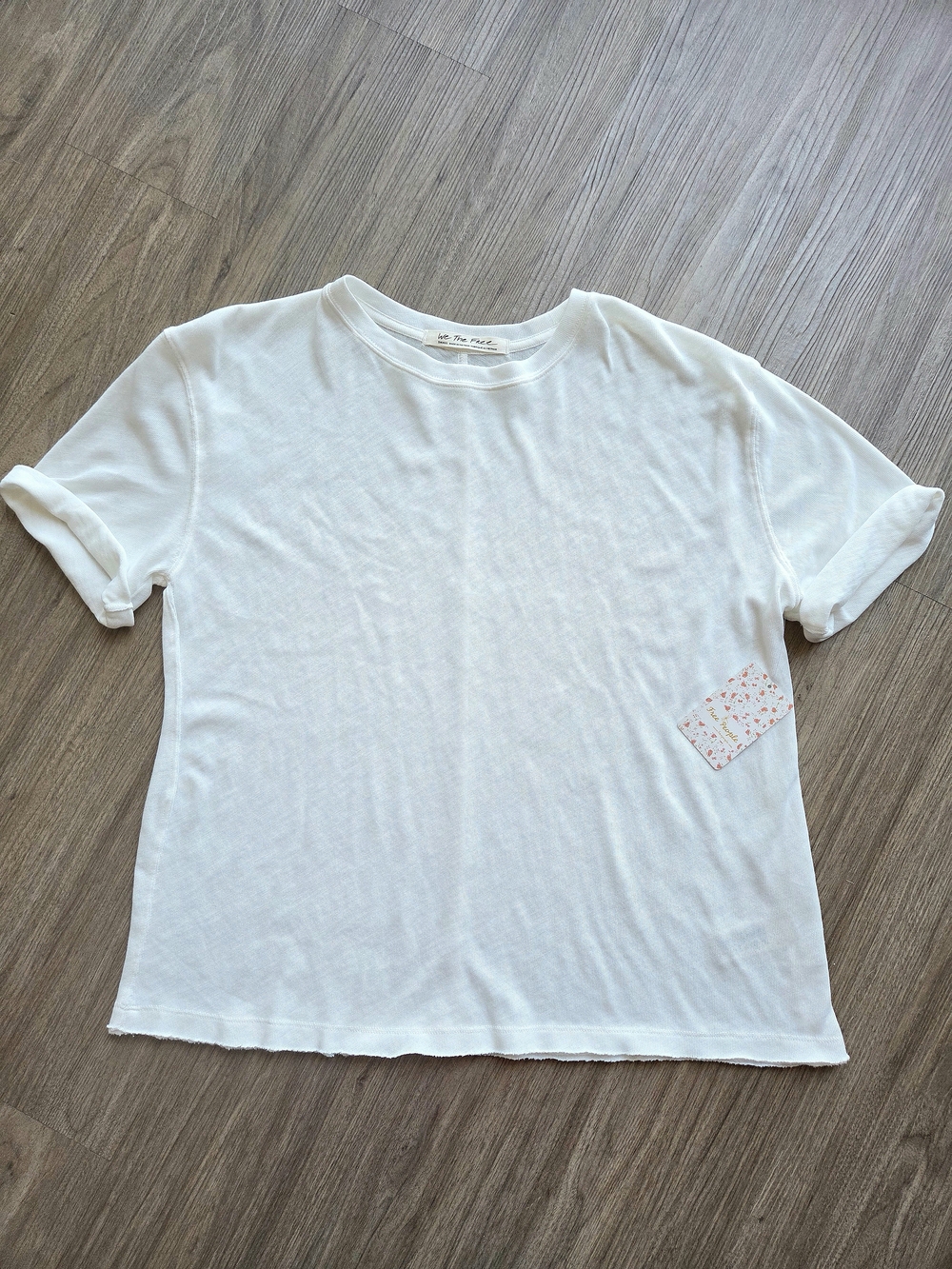 NWT Free People We The Free Nina Cotton Tee White Ivory S